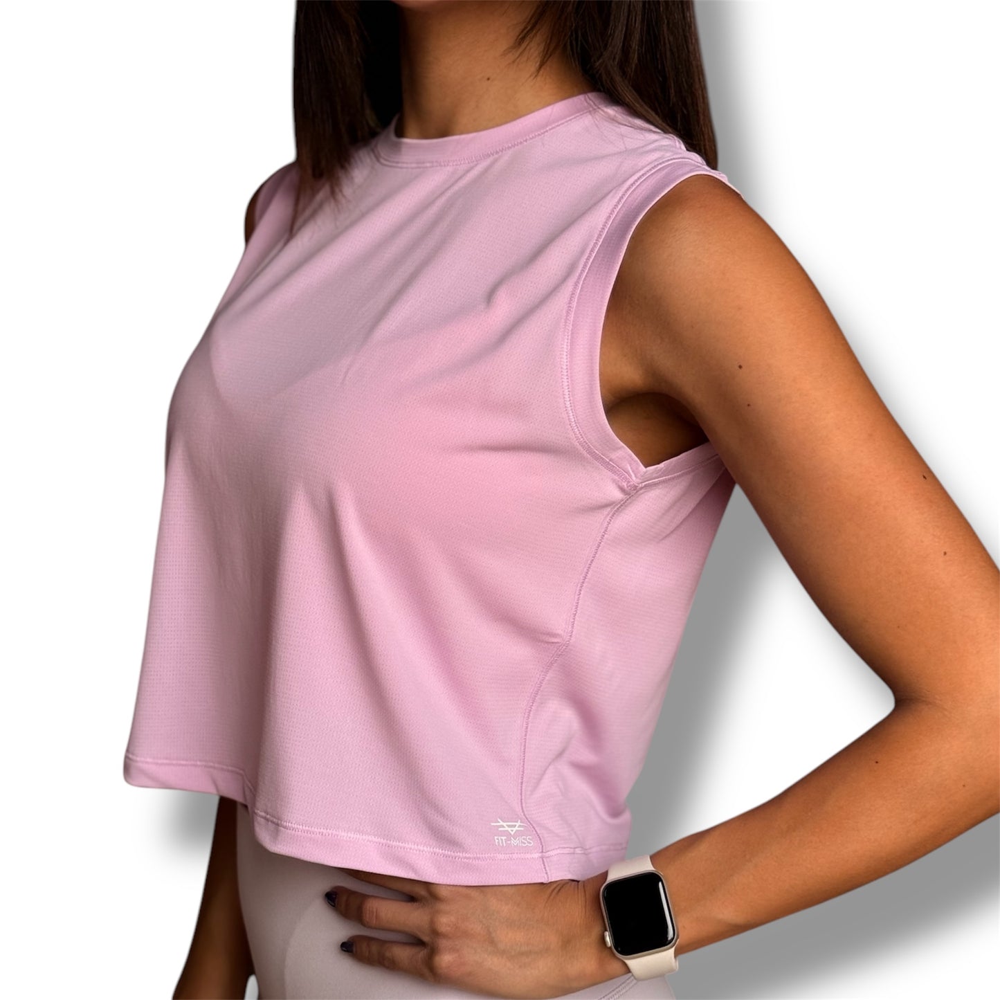 Basic Sleeveless Crop Top - Light Thulian