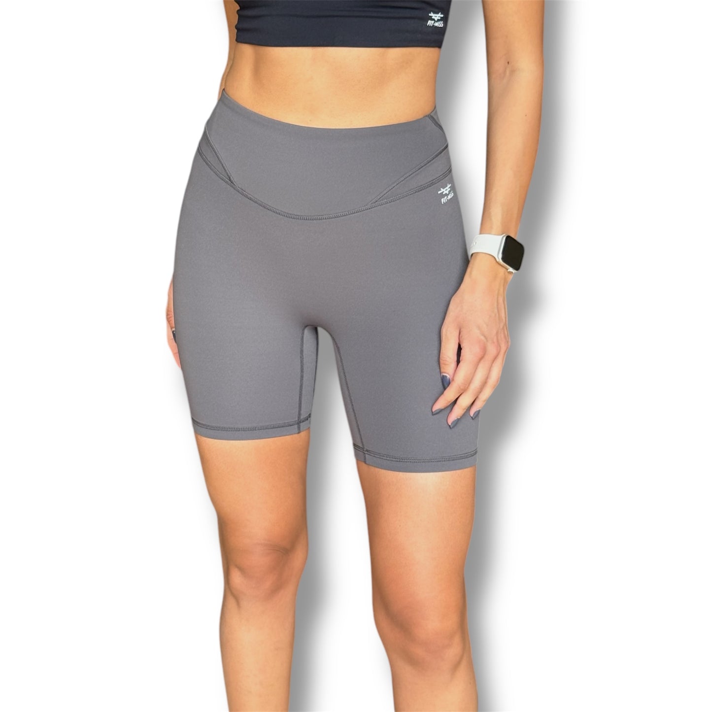 Sculpt High Waisted Biker Shorts - Graphite Grey