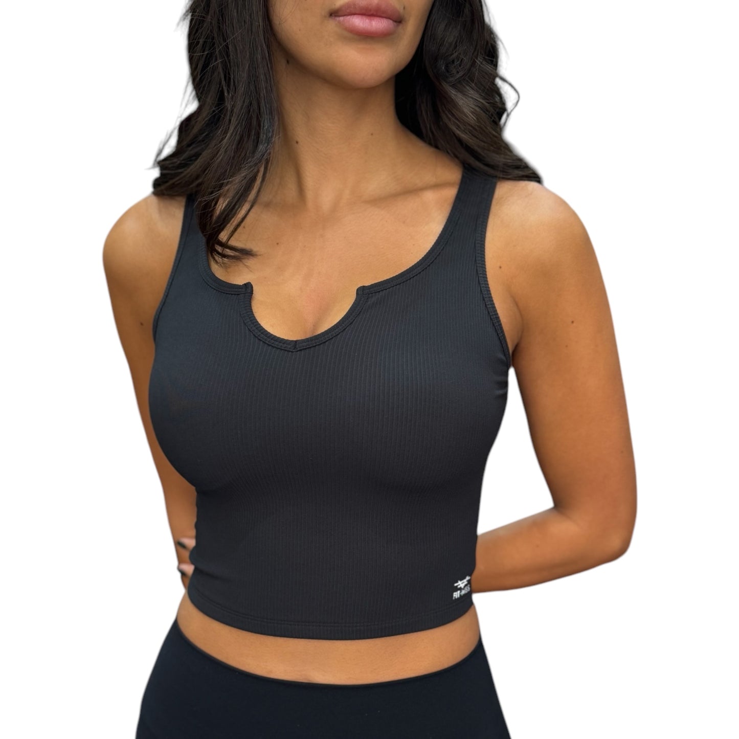 Luxe Ribbed Padded Tank - Black