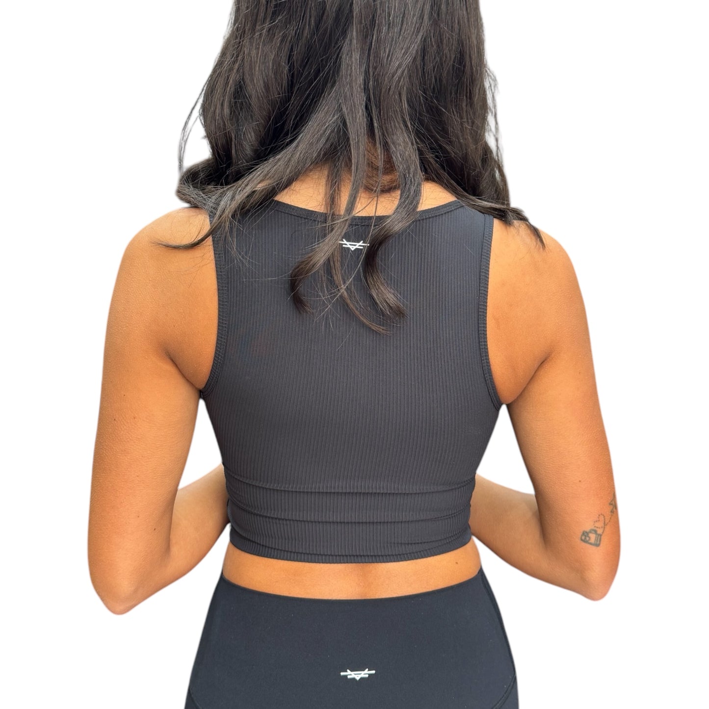 Luxe Ribbed Padded Tank - Black