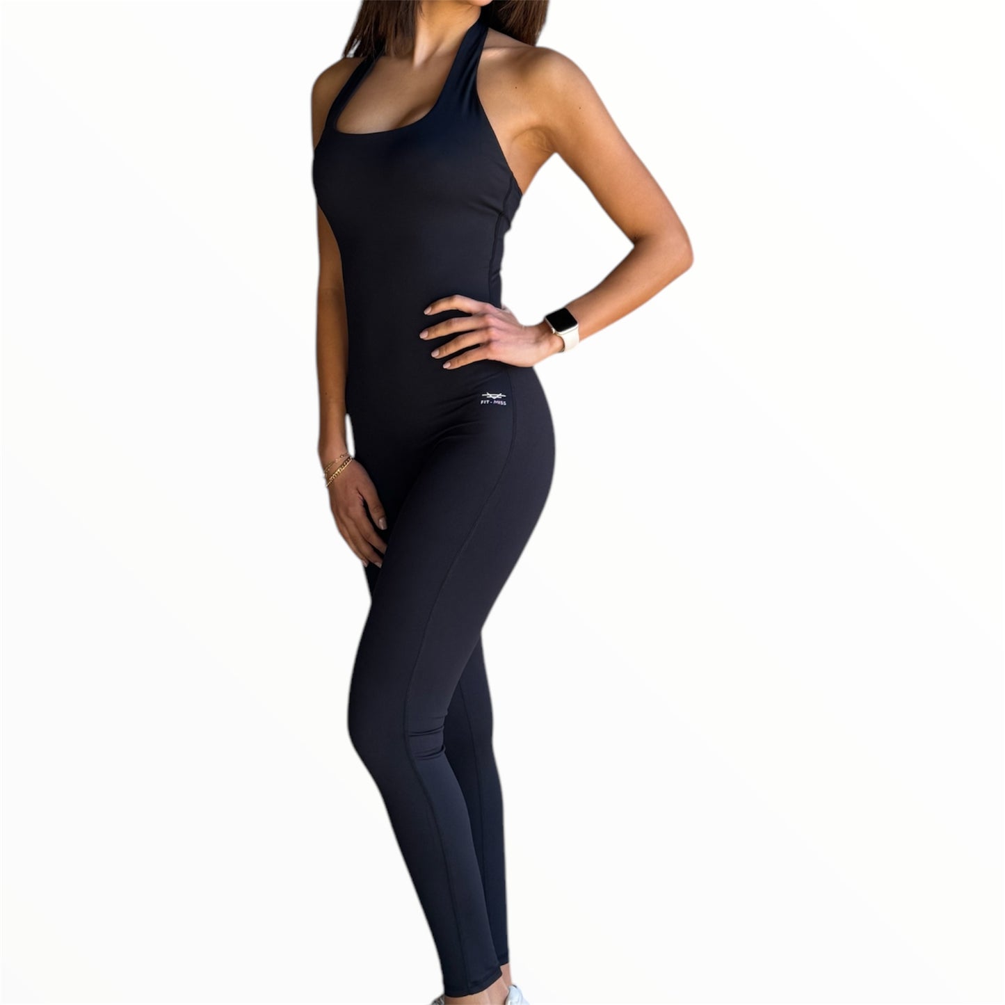 Halter Neck Jumpsuit - Black