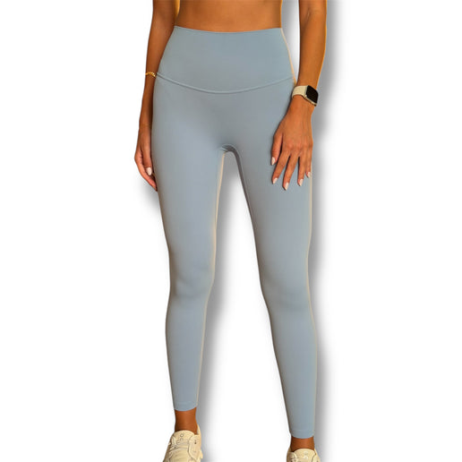 Seamless Front Basic Leggings - Crisp Horizon