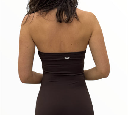 Halter Neck Jumpsuit - Chocolate