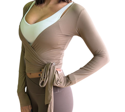 Wrap Tie Long Sleeve Top