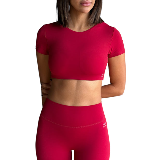 Minimal Short Sleeve Padded Crop Top