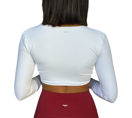 Front Twist Long Sleeve Padded Crop Top