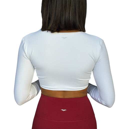 Front Twist Long Sleeve Padded Crop Top