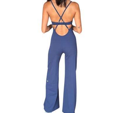 Cross-Back Flare Jumpsuit