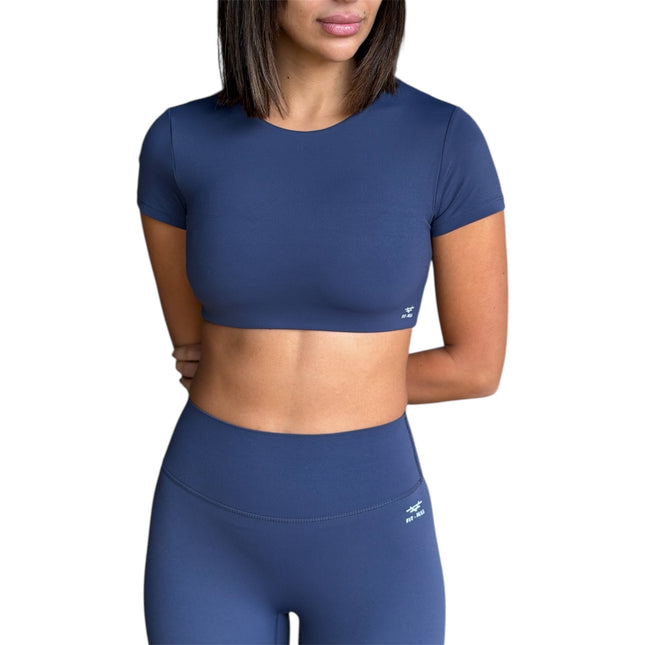 Minimal Short Sleeve Padded Crop Top