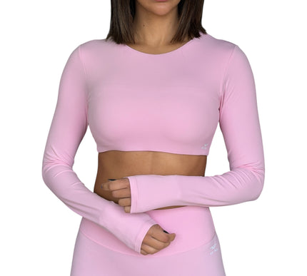 Minimal Long Sleeve Padded Crop Top