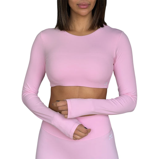 Minimal Long Sleeve Padded Crop Top