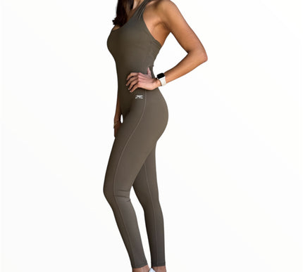 Halter Neck Jumpsuit - Army Green