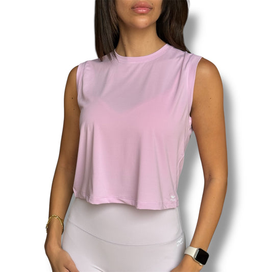 Basic Sleeveless Crop Top - Light Thulian