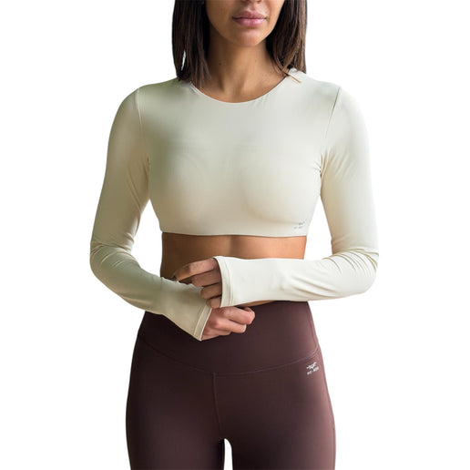 Minimal Long Sleeve Padded Crop Top