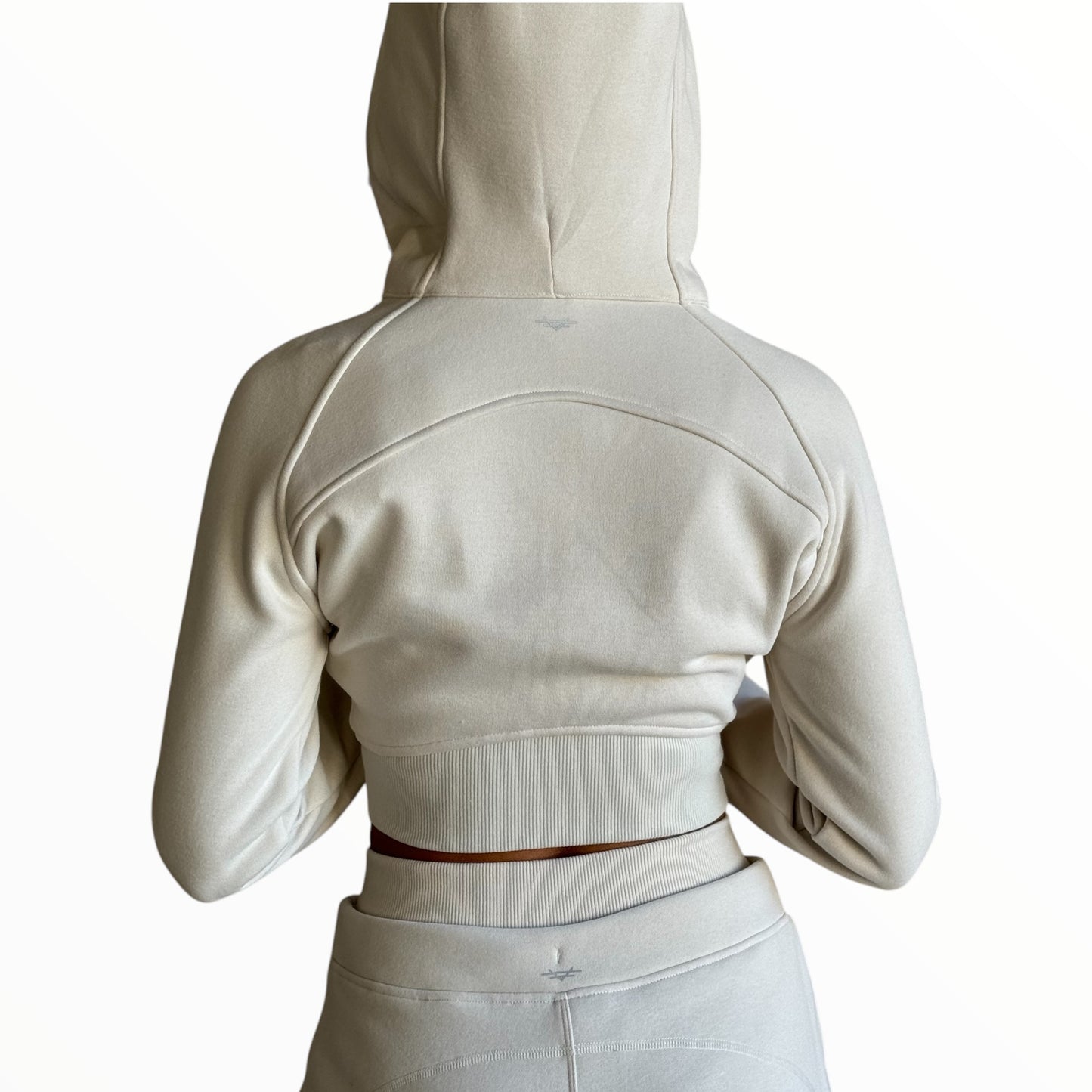 Cropped Fitted Fleece Jacket - Ivory