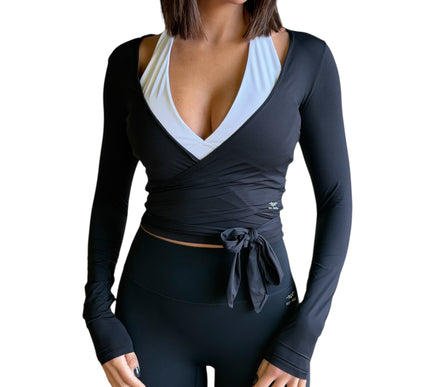 Wrap Tie Long Sleeve Top