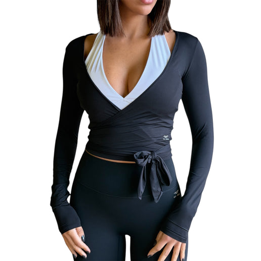 Wrap Tie Long Sleeve Top