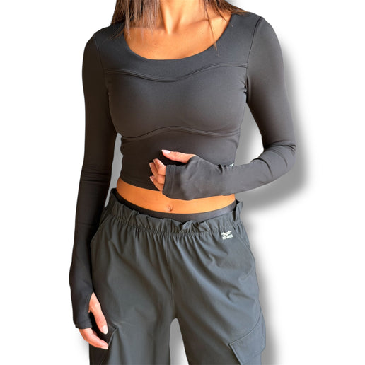 Sculpt Long Sleeve Padded Crop Top