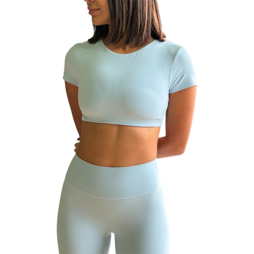 Minimal Short Sleeve Padded Crop Top