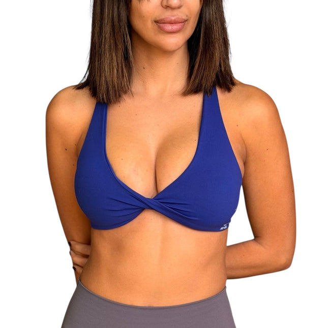 Twist Front Strappy Sports Bra