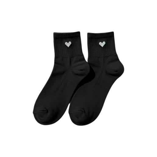 Heart Ribbed Crew Socks