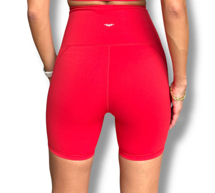 Ultimate Contour High Waisted Biker Shorts - Bright Red