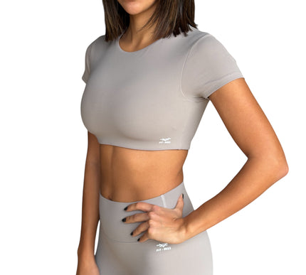 Minimal Short Sleeve Padded Crop Top