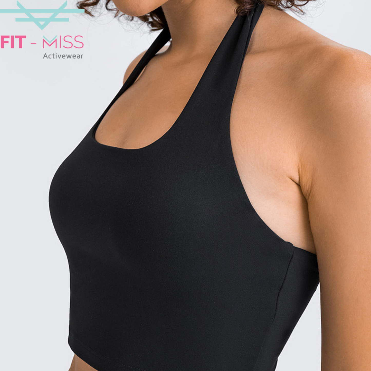 Active Chic Halter-neck Crop - Black