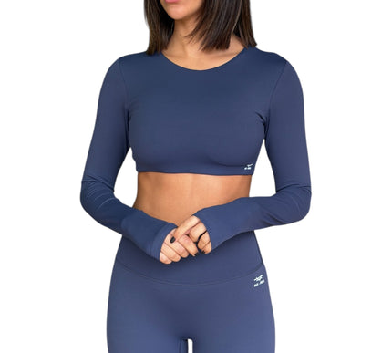 Minimal Long Sleeve Padded Crop Top