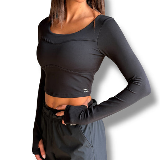 Sculpt Long Sleeve Padded Crop Top