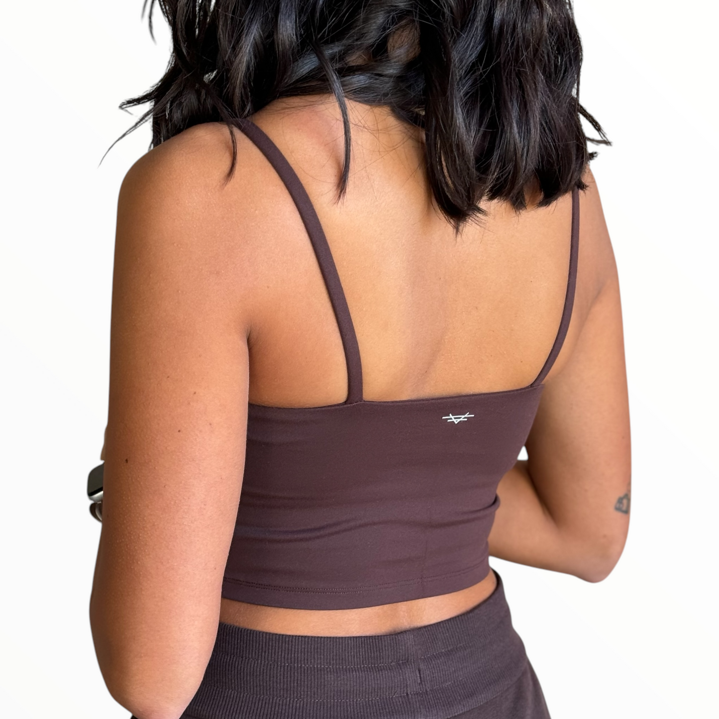 Basic Padded Crop Top - Espresso