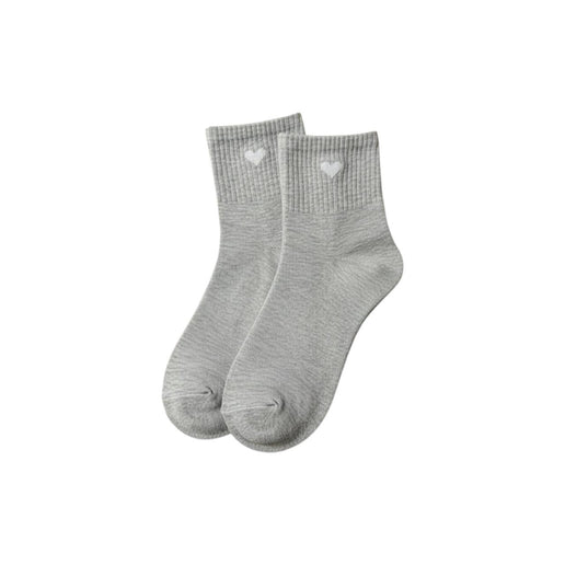 Heart Ribbed Crew Socks