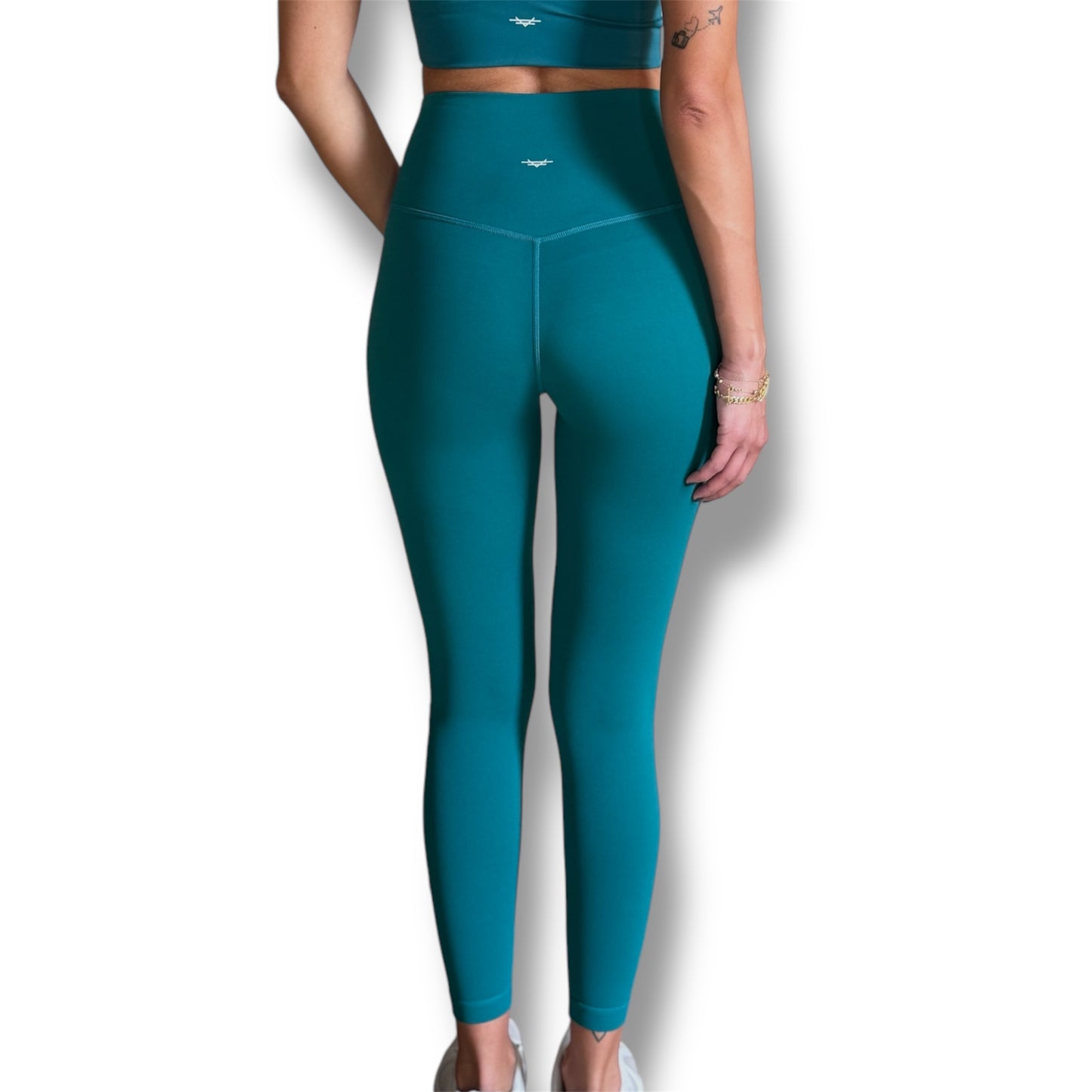 Seamless Front Basic Leggings - Dark Teal