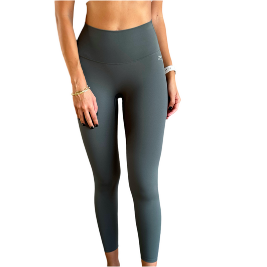 Seamless Front Basic Leggings - Picea Green