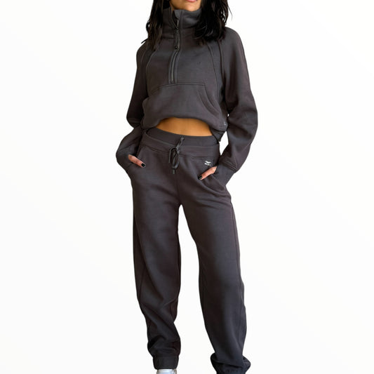 Comfy Edge Fleece Set - Graphite Grey