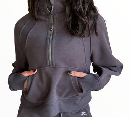 Comfy Edge Fleece Set - Graphite Grey