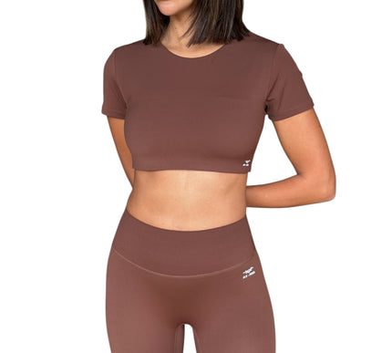 Minimal Short Sleeve Padded Crop Top