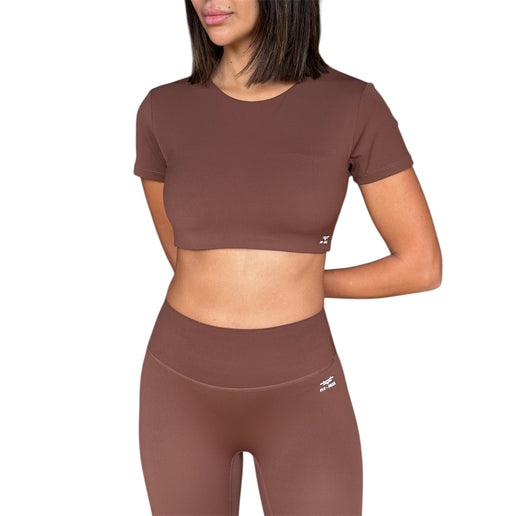 Minimal Short Sleeve Padded Crop Top