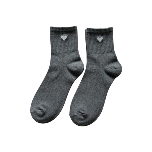Heart Ribbed Crew Socks
