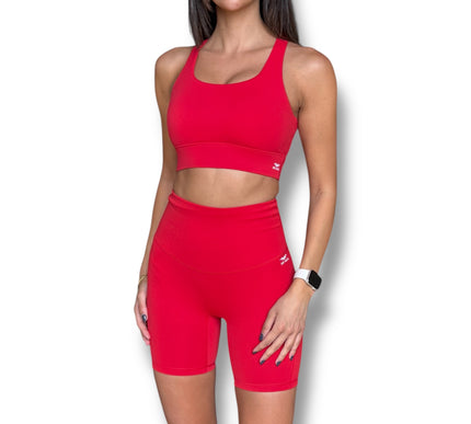 Ultimate Contour High Waisted Biker Shorts - Bright Red