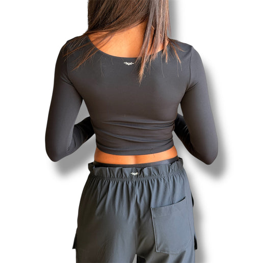 Sculpt Long Sleeve Padded Crop Top