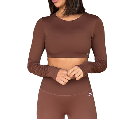 Minimal Long Sleeve Padded Crop Top