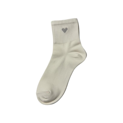 Heart Ribbed Crew Socks