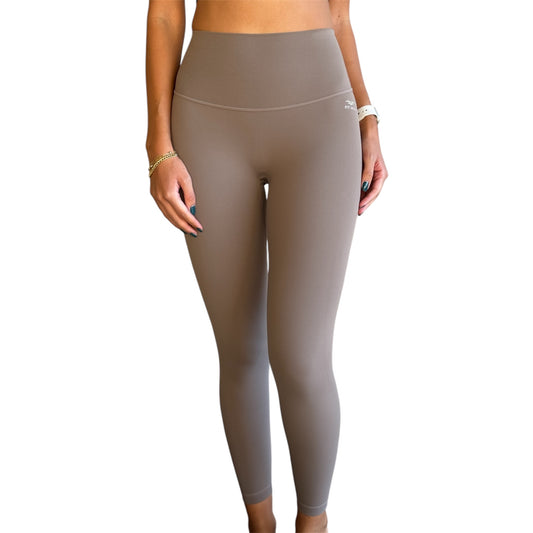 Seamless Front Basic Leggings - Khaki