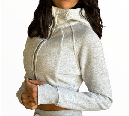 Fitted Fleece Set - Cool Grey