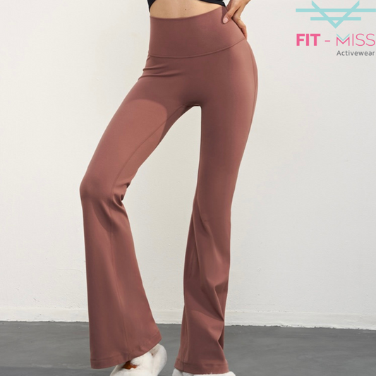 FlareFlow Active Leggings - Brown