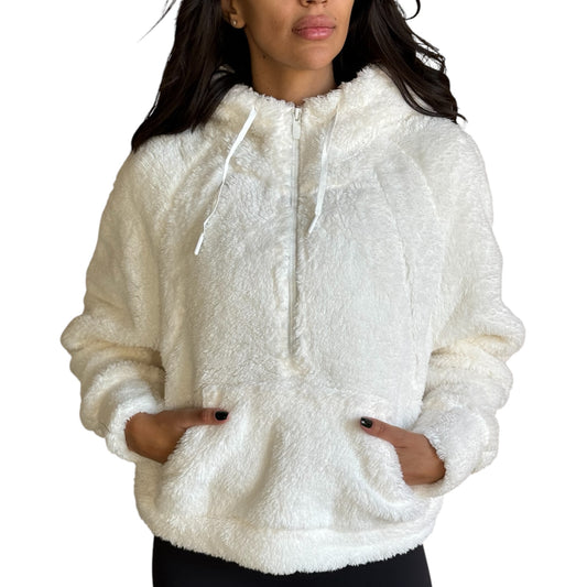 Fuzzy Bear Hoodie - White