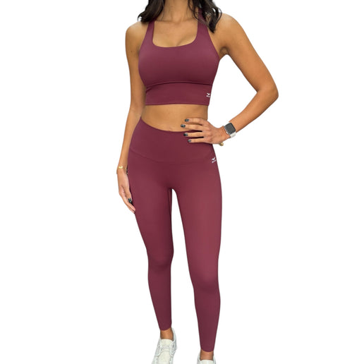 Crisscross Sports Bra - Wine Red