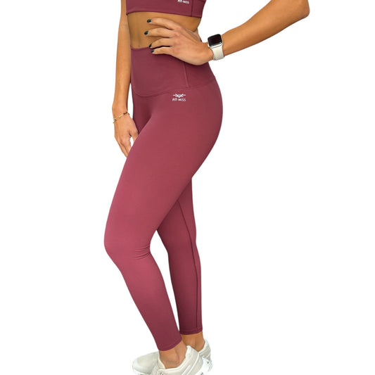 Slightly Thicker Leggings - Wine Red