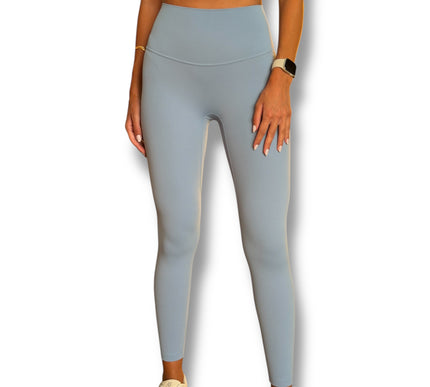 Seamless Front Basic Leggings - Crisp Horizon